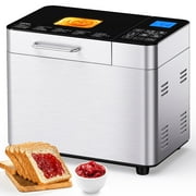TINANA 25-in-1 Stainless Steel Bread Maker Machine, 2 LB Wheat Bread Making Machine with Recipes, Dough \u0026 Bread Machine with 15 H Timer \u0026 1 H Keep Warm